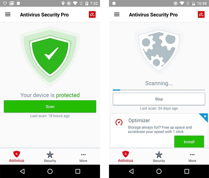Avira é a melhor opção de antivírus gratuito para Android